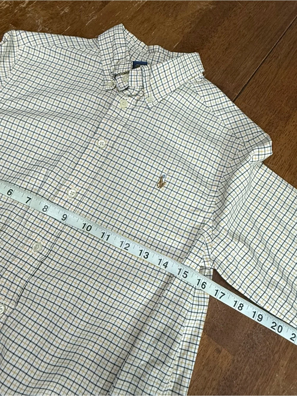 Ralph Lauren Boys M 10-12 Plaid Button Down Shirt Long Sleeve Pony Logo Cotton